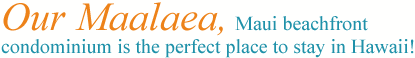 Our Maalaea, Maui beachfront condominium is hte perfect place to stay in Hawaii!